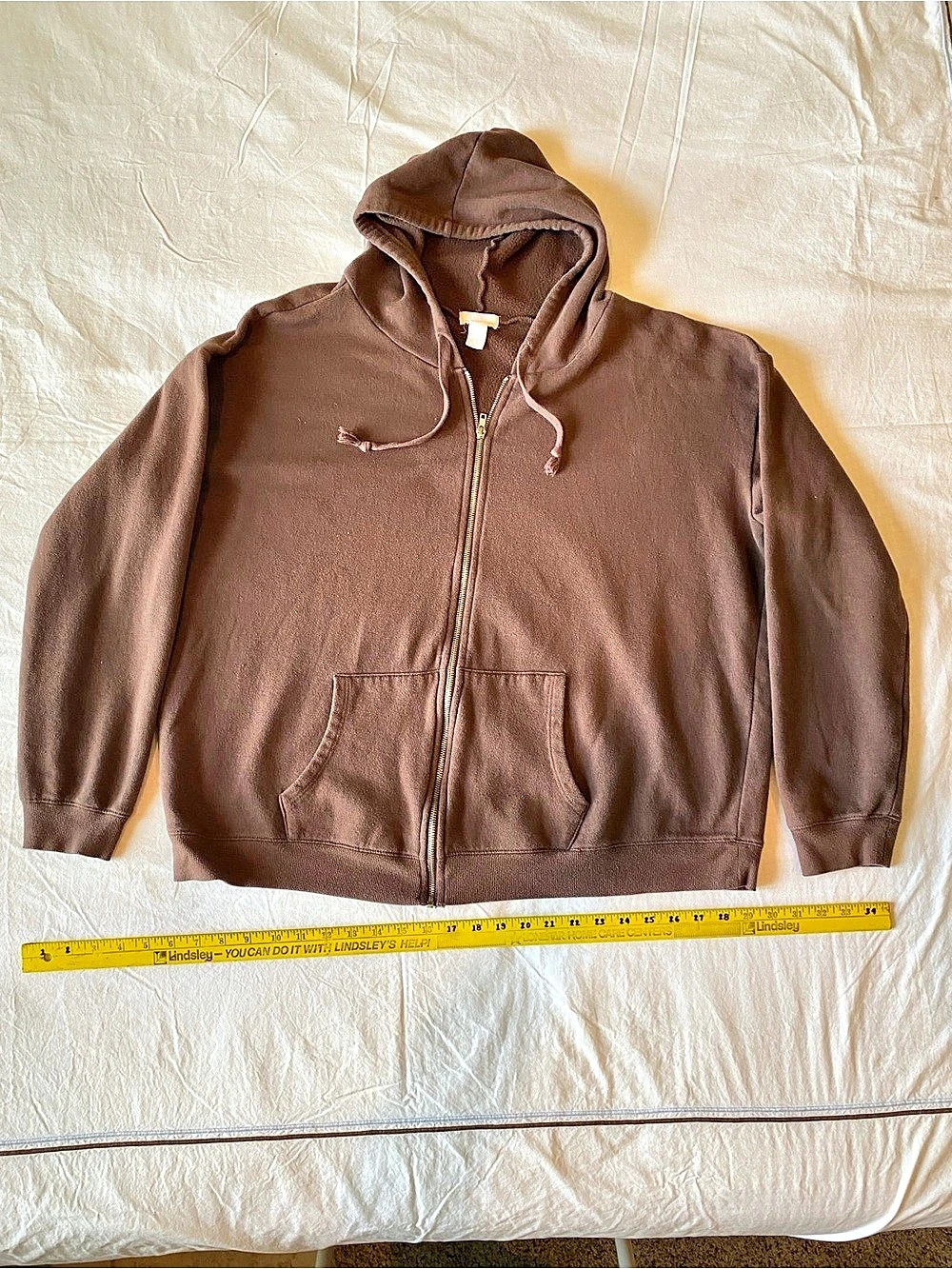 Full Tilt Chocolate Brown Oversized Zip-Up Hoodie XXL
